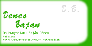 denes bajan business card