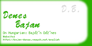 denes bajan business card